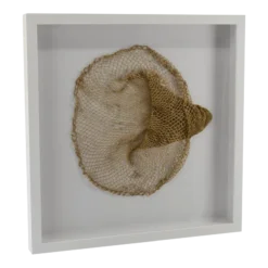 Vintage Fishing Net Framed Coastal Wall Art 1970's