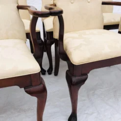 Vintage French Style High Back Upholstered Dining Chairs S/8 -chairish shop vintage french style high back upholstered dining chairs s8 5322 scaled
