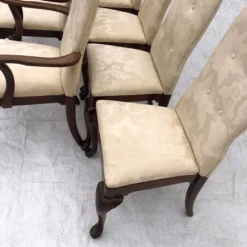 Vintage French Style High Back Upholstered Dining Chairs S/8 -chairish shop vintage french style high back upholstered dining chairs s8 7980 scaled