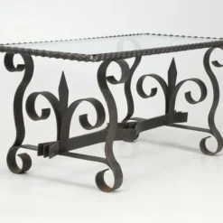Vintage French Wrought Iron And Glass Coffee Table Circa 1950's To 1960's -chairish shop vintage french wrought iron and glass coffee table circa 1950s to 1960s 5293 scaled