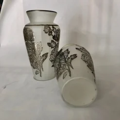 Vintage Frosted Glass Silver Overlay Floral Design Vases S/2 -chairish shop vintage frosted glass silver overlay floral design vases s2 1680 scaled