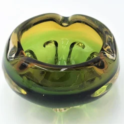Vintage Glass Ashtray | Murano Green To Yellow Ombre | 1950's -chairish shop vintage glass ashtray murano green to yellow ombre 1950s 1510 scaled
