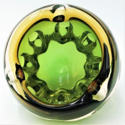 Vintage Glass Ashtray | Murano Green To Yellow Ombre | 1950's -chairish shop vintage glass ashtray murano green to yellow ombre 1950s 4499 scaled