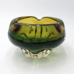 Vintage Glass Ashtray | Murano Green To Yellow Ombre | 1950's -chairish shop vintage glass ashtray murano green to yellow ombre 1950s 9930