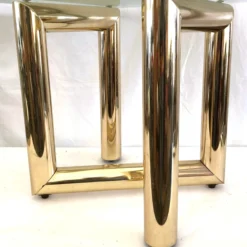 Vintage Karl Springer 1980's Gold Aluminum Geometric Side / Occasional Table -chairish shop vintage karl springer 1980s gold aluminum geometric side occasional table 0377 scaled