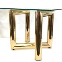 Vintage Karl Springer 1980's Gold Aluminum Geometric Side / Occasional Table -chairish shop vintage karl springer 1980s gold aluminum geometric side occasional table 3727 scaled