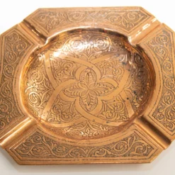 Vintage Moroccan Ashtray Hammered Copper Moorish Design Octagonal Dish 1950's -chairish shop vintage moroccan ashtray hammered copper moorish design octagonal dish 1950s 1091