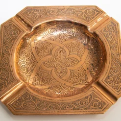 Vintage Moroccan Ashtray Hammered Copper Moorish Design Octagonal Dish 1950's -chairish shop vintage moroccan ashtray hammered copper moorish design octagonal dish 1950s 6787