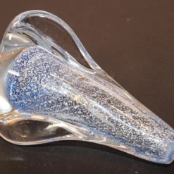 Vintage Murano Twisted Spiral Sky Blue And Clear Art Glass With Silver Murine 1960's -chairish shop vintage murano twisted spiral sky blue and clear art glass with silver murine 1960s 1608