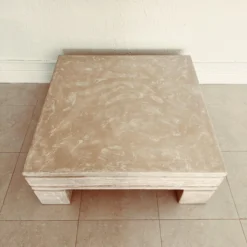 Vintage Organic Plaster Over Wood 1980's Square Textured Coffee Table -chairish shop vintage organic plaster over wood 1980s square textured coffee table 2625 scaled