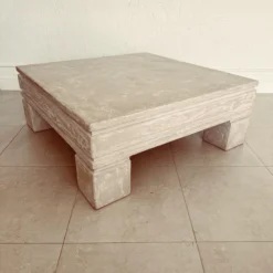 Vintage Organic Plaster Over Wood 1980's Square Textured Coffee Table -chairish shop vintage organic plaster over wood 1980s square textured coffee table 5523 scaled