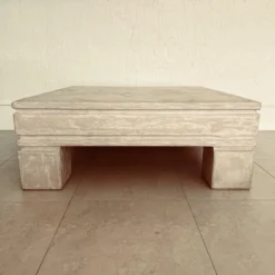 Vintage Organic Plaster Over Wood 1980's Square Textured Coffee Table -chairish shop vintage organic plaster over wood 1980s square textured coffee table 5836 scaled