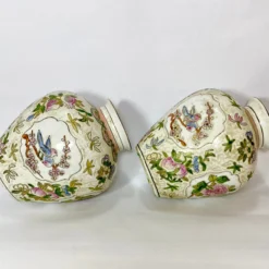 Vintage Pair Chinese Vases Birds, Flowers, Pomegranates Style Of “Great Qing Tungzhi” Period Made In Macau 1970’s -chairish shop vintage pair chinese vases birds flowers pomegranates style of great qing tungzhi period made in macau 1970s 4776 scaled