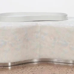 Vladimir Kagan Signed Teardrop 1980's Leather Coffee Table With Tray -chairish shop vladimir kagan signed teardrop 1980s leather coffee table with tray 0374