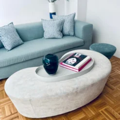 Vladimir Kagan Signed Teardrop 1980's Leather Coffee Table With Tray -chairish shop vladimir kagan signed teardrop 1980s leather coffee table with tray 3021