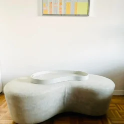 Vladimir Kagan Signed Teardrop 1980's Leather Coffee Table With Tray -chairish shop vladimir kagan signed teardrop 1980s leather coffee table with tray 9635