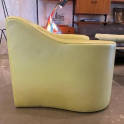 Yellow Leather Lounge Chair, Matteo Grassi, Italy, 1980's -chairish shop yellow leather lounge chair matteo grassi italy 1980s 2177