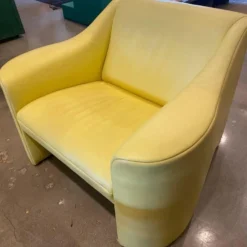 Yellow Leather Lounge Chair, Matteo Grassi, Italy, 1980's -chairish shop yellow leather lounge chair matteo grassi italy 1980s 5772