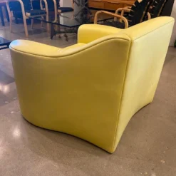 Yellow Leather Lounge Chair, Matteo Grassi, Italy, 1980's -chairish shop yellow leather lounge chair matteo grassi italy 1980s 5821