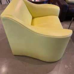 Yellow Leather Lounge Chair, Matteo Grassi, Italy, 1980's -chairish shop yellow leather lounge chair matteo grassi italy 1980s 8243