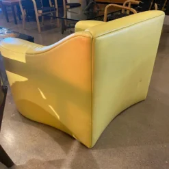 Yellow Leather Lounge Chair, Matteo Grassi, Italy, 1980's -chairish shop yellow leather lounge chair matteo grassi italy 1980s 9682