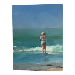 "Young Girl At The Beach" Impressionist Figurative Painting By Carolyn S. Whitaker